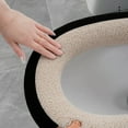 thumbnail image 6 of SHENGXINY Toilet Seat Cover Pads Stretchable Washable, Fluffy Thick Toilet Seat Cushion with Zipper Waterproof Home Use Coffee 16.14x14.96in, 6 of 7