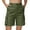 Army Green, variant on Women's Hiking Cargo Shorts Summer Casual Elastic Waist Bermuda Shorts Athletic Golf Long Shorts with 6 Pockets Army Green L