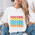 thumbnail image 4 of Jollimate Womens Retro Soccer Graphic T-Shirt Vintage Stacked Typography Game Day Soccer Mom Gift, 4 of 6