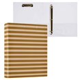 thumbnail image 3 of Dailycode Brown Beige Stripe Hardcover 3 Ring Binder 1.5 Inch Ring Decorative Binder Organizer for Home School Office, 3 of 10