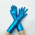 thumbnail image 3 of ManxiVoo Metallic Evening Gloves for Women Costume Party Stage Performance Blue, 3 of 6