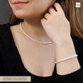 thumbnail image 4 of Amberta Women 925 Sterling Silver Simulated Diamond Bracelet: Crystal Statement Bracelet with CZ, 4 of 6