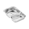 thumbnail image 2 of Placa dividida para niños para para PARTICIÓN Bandeja de bandeja de bandeja de bandeja dividida Plato dividido de acero inoxidable para bocadillos de Dos cuadrícula, 2 of 8