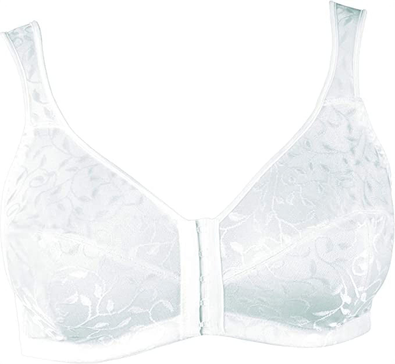 Just My Size Women's White Front Close Wire-Free Bra, Style 1107 Sz 42C