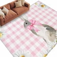 thumbnail image 6 of Blue Easter Bunny Area Rug 5x8 Washable Rug Non Slip Spring Daisy Modern Pink Buffalo Plaid Large Area Rug Soft Stainresistant Indoor Floor Carpet for Living Room Bedroom Home Office Dining Room, 6 of 8