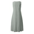 thumbnail image 5 of Zorckvet Summer Dresses for Women Plus Size Loose Fit Cotton Linen Dresses with Pockets for Beach Vacation Sleeveless Flowy Casual Maxi Dresses, 5 of 6