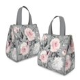 thumbnail image 2 of Pioneer Flower Floral Print Pattern Insulated Lunch Bag for Women & Adults,Large Portable Soft Cooler Lunch Bag,Thermal Food Storage Tote with Pearl Cotton,8.66L,8.75x5.75x9.5 Inch, 2 of 6