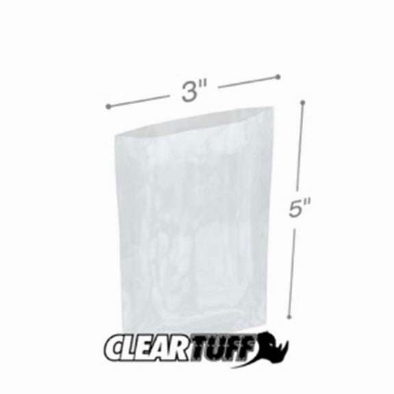 International Plastics PB10305 3 x 5 in. Clear Poly Bags, 0.00125 Gauge - Case of 1000