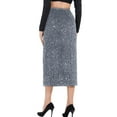 thumbnail image 4 of Women Dresses Grey Sequin Skirt Women Sparkly Glitter Mini Skirt Wrap Skirt, 4 of 4