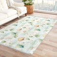 thumbnail image 1 of Shell Rugs for Living Room Bedroom - Seaweed Rug 4x6 - Coastal Carpet for Home Decor - Washable Non Slip Patterned Indoor Large Area Rug - Soft & Low Pile (ZK&709), 1 of 7