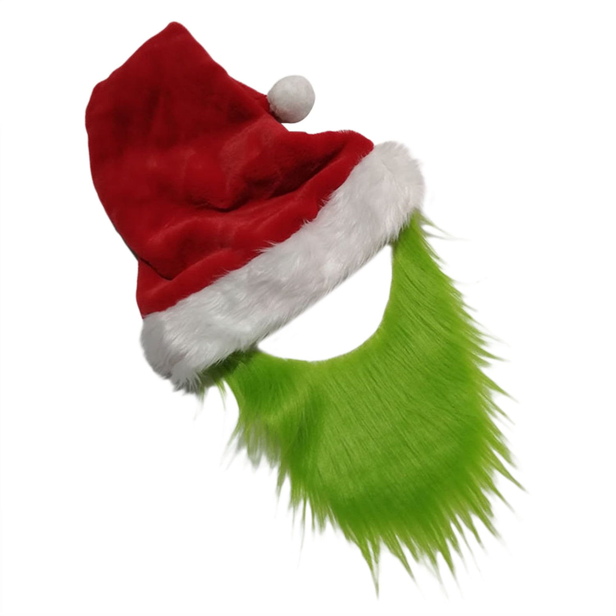 One Size Santa Hat with Beard for Adults Christmas Costume Accessories
