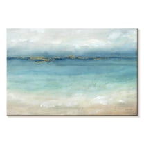 Elephant Stock Serene Sea Landscape Wall Art - Horizontal Canvas Wall Art - Hallway Wall Decor - Beach Canvas - Blue And White Decor By Cynthia Coulter - 48" x 32"