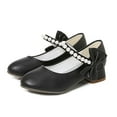 thumbnail image 5 of eileial Girls Flats Sparkle Party Mary Jane Princess Dress Shoes Low Heel Shoes PU Dress Shoes for Wedding for Little Big Kids,Black 2.5, 5 of 6