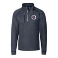 thumbnail image 2 of Men's-Cutter & Buck  Heather Navy New England Revolution Big & Tall Mainsail Sweater-Knit Half-Zip Pullover Top, 2 of 3