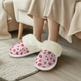 thumbnail image 3 of Chririnla Love Lips Print Fuzzy Slippers Women Closed Toe Non-Slip Cherry Fuzzy House Slippers Winter Home Slippers for Home Bedroom, 3 of 7