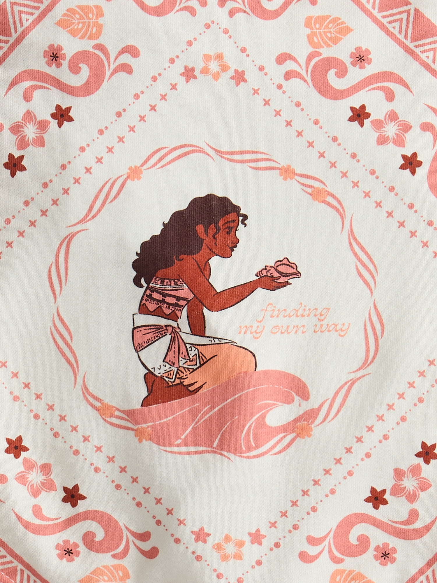 Disney Moana Girl's Graphic Handkerchief Hem Tank Top with Wooden Bead Embellishments, Sizes 4-16