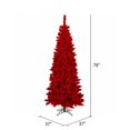 thumbnail image 2 of Vickerman 78" Fir Dura-lit Lights Artificial Christmas Tree in Flocked Red, 2 of 2