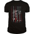 thumbnail image 3 of Camiseta de pesca con bandera estadounidense, elástica y lavable a máquina. Mezcla de poliéster informal. Regalo perfecto para pescadores., 3 of 4