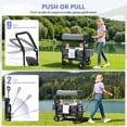 thumbnail image 3 of Minikid Baby Wagon Stroller for 2 Kids,Toddler Stroller With Canopy, Gray, 3 of 10