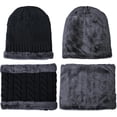thumbnail image 5 of YYhl Warm Winter Beanie Hat & Scarf Gloves Set Stylish Knit Cap for Men Women Set of 3, 5 of 6