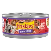 Purina Friskies Wet Cat Food, Meaty Bits With Beef in Gravy, 5.5 oz.