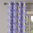 thumbnail image 2 of Ambesonne Moon Grommet Curtain, Night Sky Cartoon, 50" x 84", Lavender and Yellow, 2 of 6