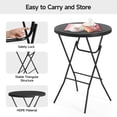 thumbnail image 5 of JINSEED 32'' Round Folding Table, Portable Bar Height Table with Removable Legs for Indoor Outdoor Event Wedding Party Commercial Use, Black, 5 of 9