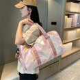 thumbnail image 3 of Bolsa deportiva de baile para gimnasio para mujeres y niñas, bolsa de viaje impermeable brillante con compartimento para zapatos (rosa claro), 3 of 4