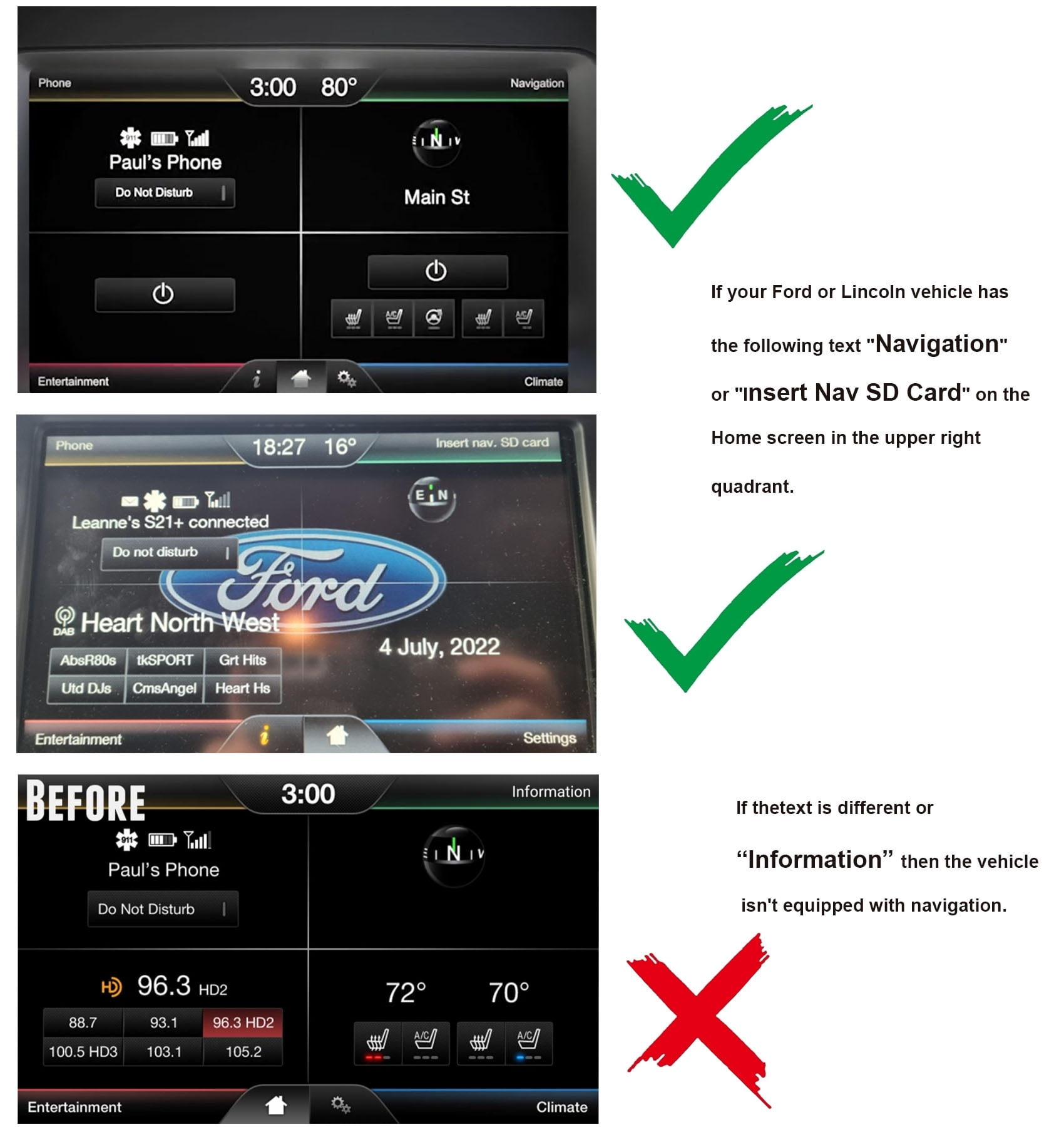 2024 Ford/Lincoln Navigation GPS Card A15, Updated USA