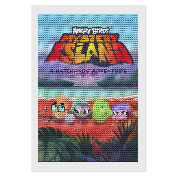 Angry Birds: Isla Misteriosa Kits de Pintura de Diamantes para Adultos 5D DIY Diamond Art Kits Full Drill Diamond Dots para Regalo Decoración de Pared y Relajación Artes de Gemas 20*30cm