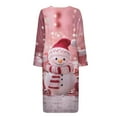 thumbnail image 4 of Yuyamidu Womens Snowman Robes Pink Zipper Front Night Gowns Christmas Long Sleeve Robe for Women After Shower Dressing Gown Soft Ladies Bathrobe Sleepwear Size S, 4 of 7