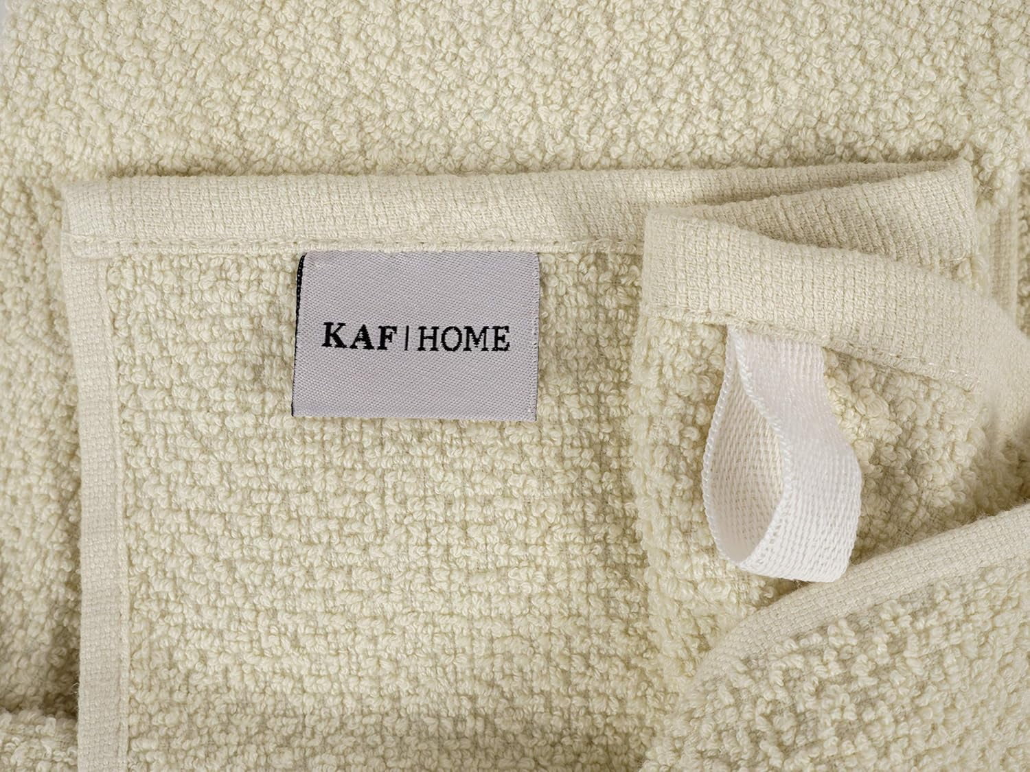 KAF Home Deluxe Kitchen Towels Set, Popcorn Terry Dish Towels, 18” x 28”, Alabaster, 4 Pack