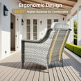 thumbnail image 4 of Ovios Patio Chairs Set of 2, Outdoor Rattan Wicker Armchairs with Cushions, All-Weather Chairs for Garden or Porch, 4 of 6