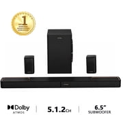 ULTIMEA 5.1.2ch Sound Bar with Dolby Atmos, Surround Sound System for TV with 2 Surround Speakers, Sound Bar for Smart TV, Soundbar with Subwoofer for Home Theater, HDMI eARC, Skywave F40 Boom SE