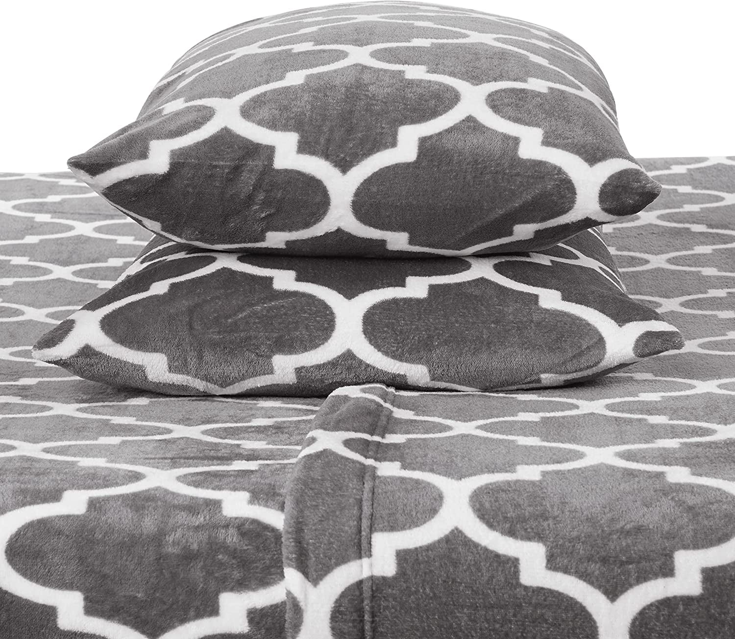 Velvet Plush Sheet and Pillowcase Set with Extra Deep Pockets Extra