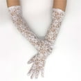 thumbnail image 3 of 2pcs Sheer Lace Arm Length Gloves Wedding Women Fancy Short Tulle Mittens, 3 of 16