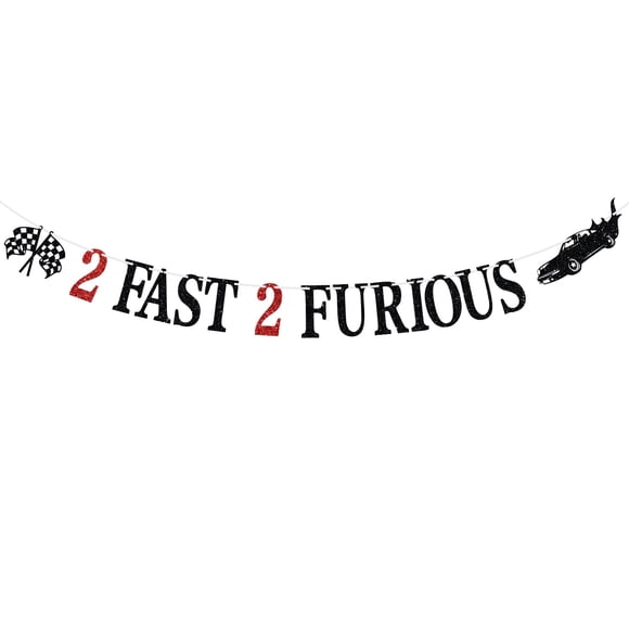 Fiesta de segundo cumpleaños con temática de coches de carreras de Banner 2 Fast 2 Furious