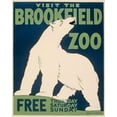 thumbnail image 2 of WPA 12x14 Black Ornate Wood Framed with Double Matting Museum Art Print Titled - Visit the Brookfield Zoo - Polar Bear, 2 of 4