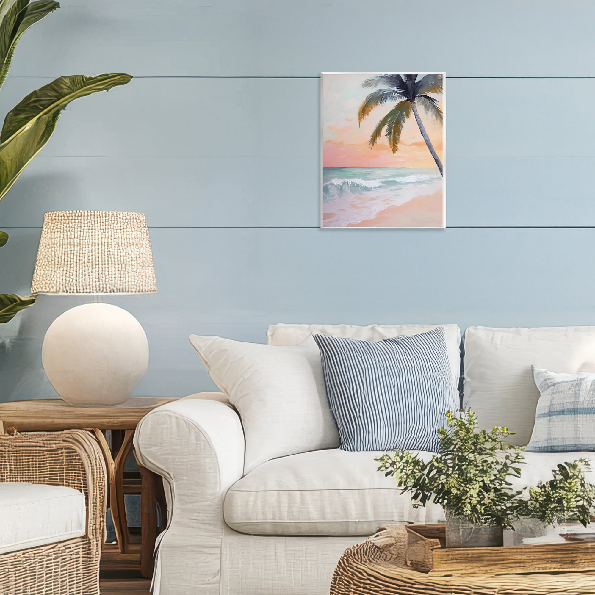 Stupell Industries Tranquil Sunset & Beach Palm Wall Plaque Art, design by Creative Studio