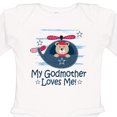 thumbnail image 4 of Inktastic My Godmother Loves Me Boys Boys Long Sleeve Baby Bodysuit, 4 of 5
