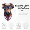 thumbnail image 4 of Balery Colorful Wolf Head Body de cuello redondo de manga corta para mujer Tops de manga corta Tops básicos-XX-Large, 4 of 7