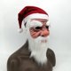 thumbnail image 2 of Máscara 3D de resina de Papá Noel con barba blanca y sombrero de Navidad, 2 of 2