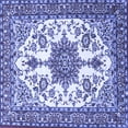 thumbnail image 1 of Ahgly Company Machine Washable Indoor Square Medallion Blue Traditional Area Rugs, 4' Square, 1 of 4