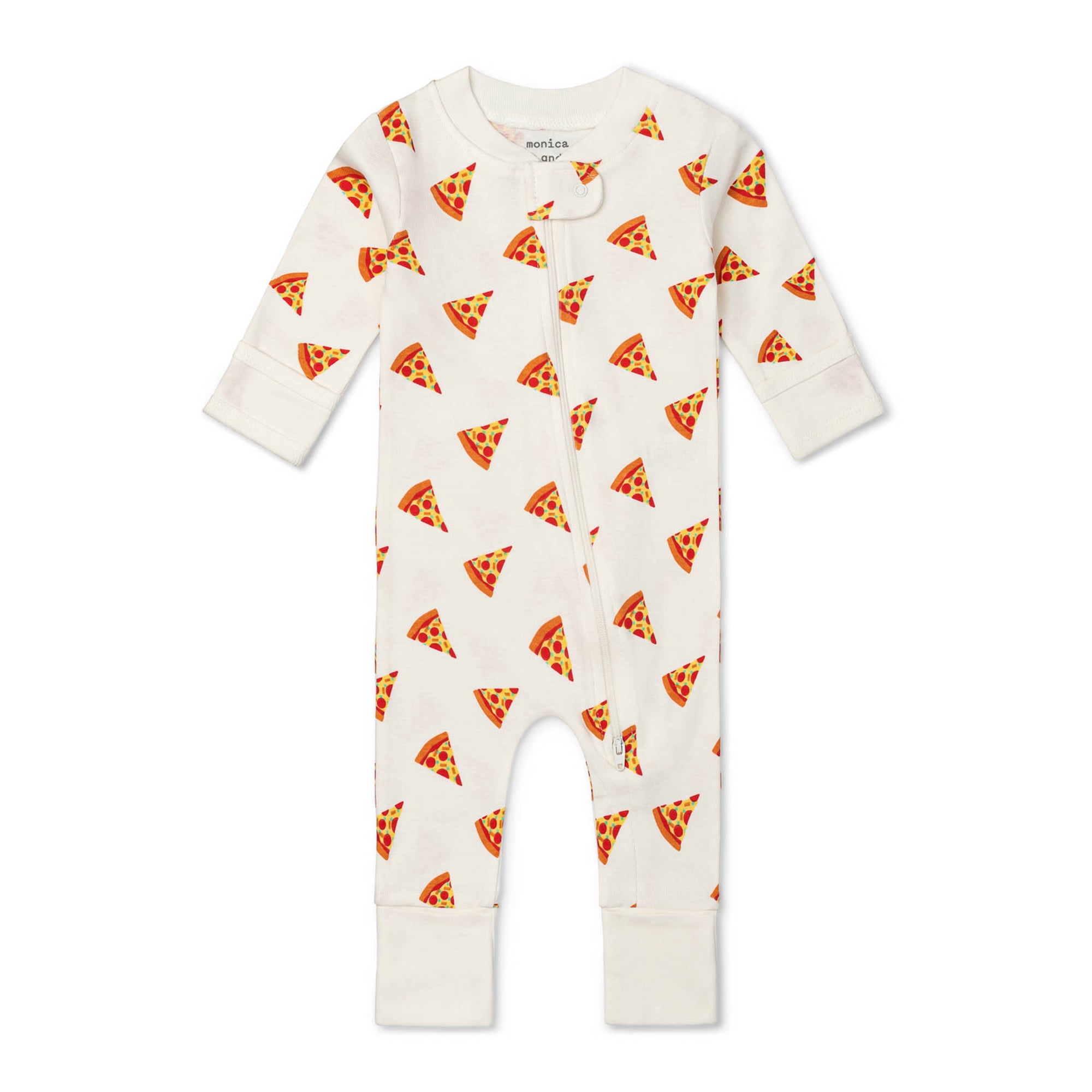 Monica + Andy Organic Cotton Gender Neutral Long Sleeve Baby One-Piece Pajama, Sizes Newborn - 24 Months