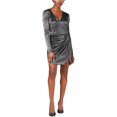 thumbnail image 1 of GUESS Womens Metallic Sheath Dress, Grey, Small, 1 of 1