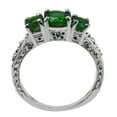 thumbnail image 4 of Three Stone 1.81 Ctw Chrome Diopside 925 Sterling Silver Women Wedding Ring, 4 of 8