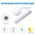 thumbnail image 3 of MingBright 12.6'' LED Rechargeable Battery Interior Under Cabinet Light With Switch, Include 58.26" USB Cable, 6000K Day Light White, For Study, Kitchen, Living Room Counter Shelf Bookcase Closet, 3 of 10