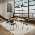 thumbnail image 2 of Nature's Edge 60" Seven Piece Modern Dining Set with Upholstered Contemporary Chairs - Natural and Jade, 2 of 9
