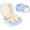 Blue, variant on Makeup Bag, 2 PCS PU Leather Cosmetic Bags, Portable Travel Makeup Case, Large Makeup Organizer with Clear Makeup Bag for Women Pink