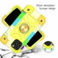 thumbnail image 4 of Dteck For iPhone 12 Pro Max Ring Stand Heavy Duty Slim Shockproof Hybrid Rugged Drop Protective Cover, Green/Yellow, 4 of 8